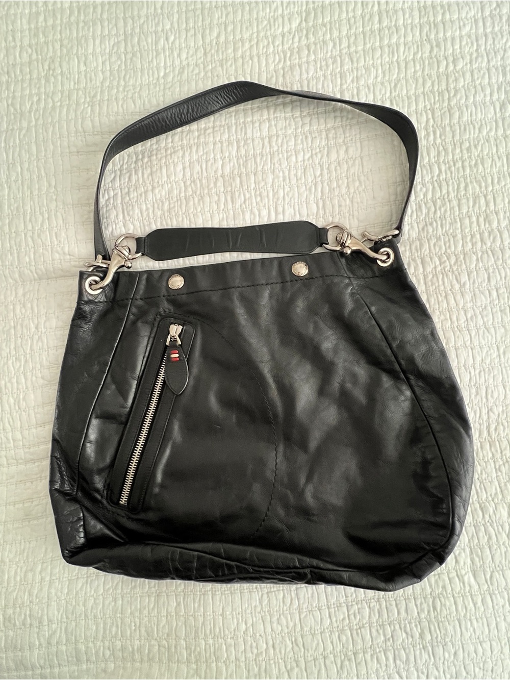 Bally 2-Way Leather Hobo Tote Bag